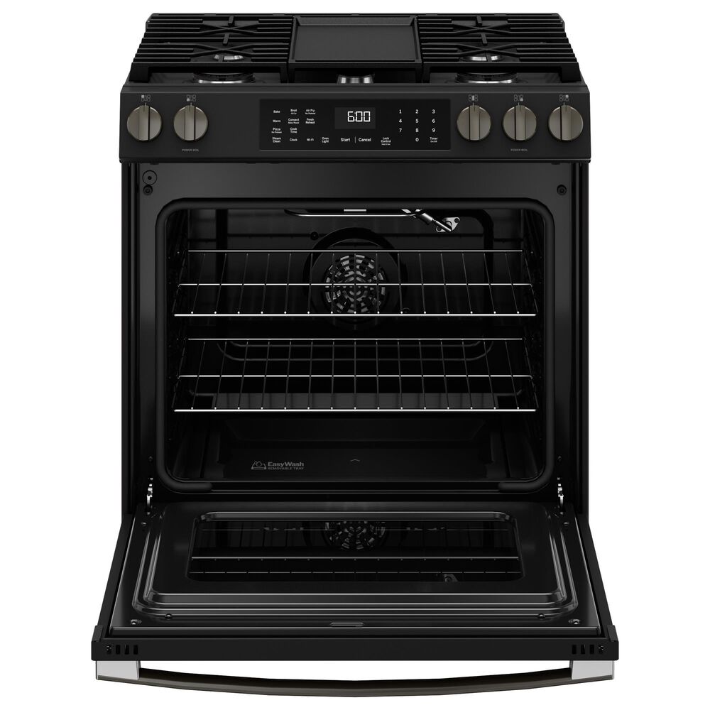 GE Appliances 30&quot; Slide-In Front-Control Convection Gas Range in Fingerprint Resistant Black Slate, , large