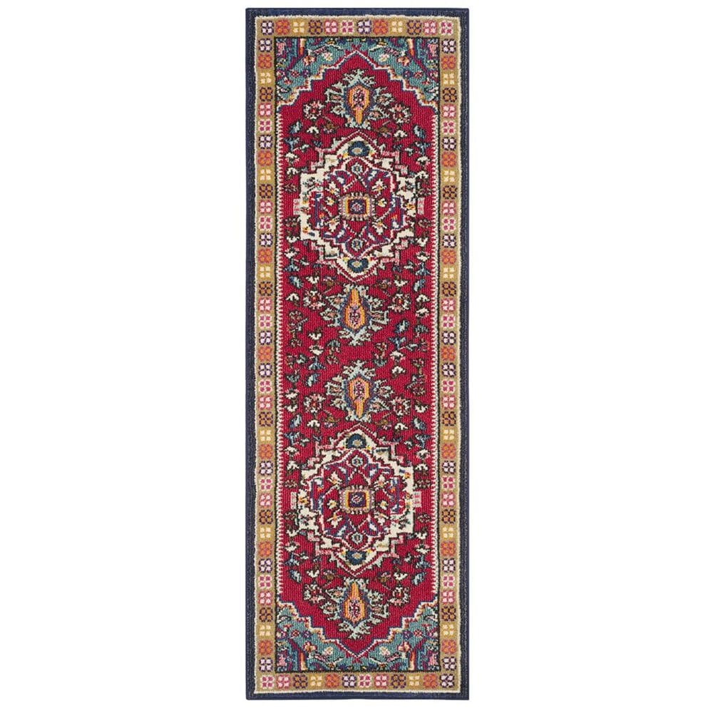 Safavieh Monaco MNC207C-214 2&#39;2&quot; x 14&#39; Red/Turquoise Runner, , large