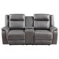 New Heritage Design Enzo Manual Reclining Loveseat in Gray, , large