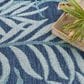 Nourison Garden Oasis Ivory and Navy 4" x 6" Indoor/Outdoor Area Rug, , large