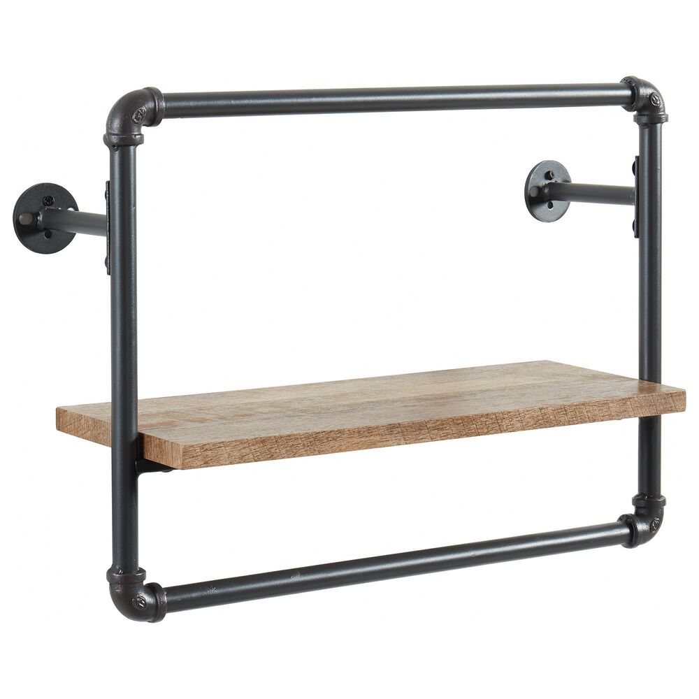Furniture of America Dennis 16.25" x 21" Wall Shelf in Sand Black, , large