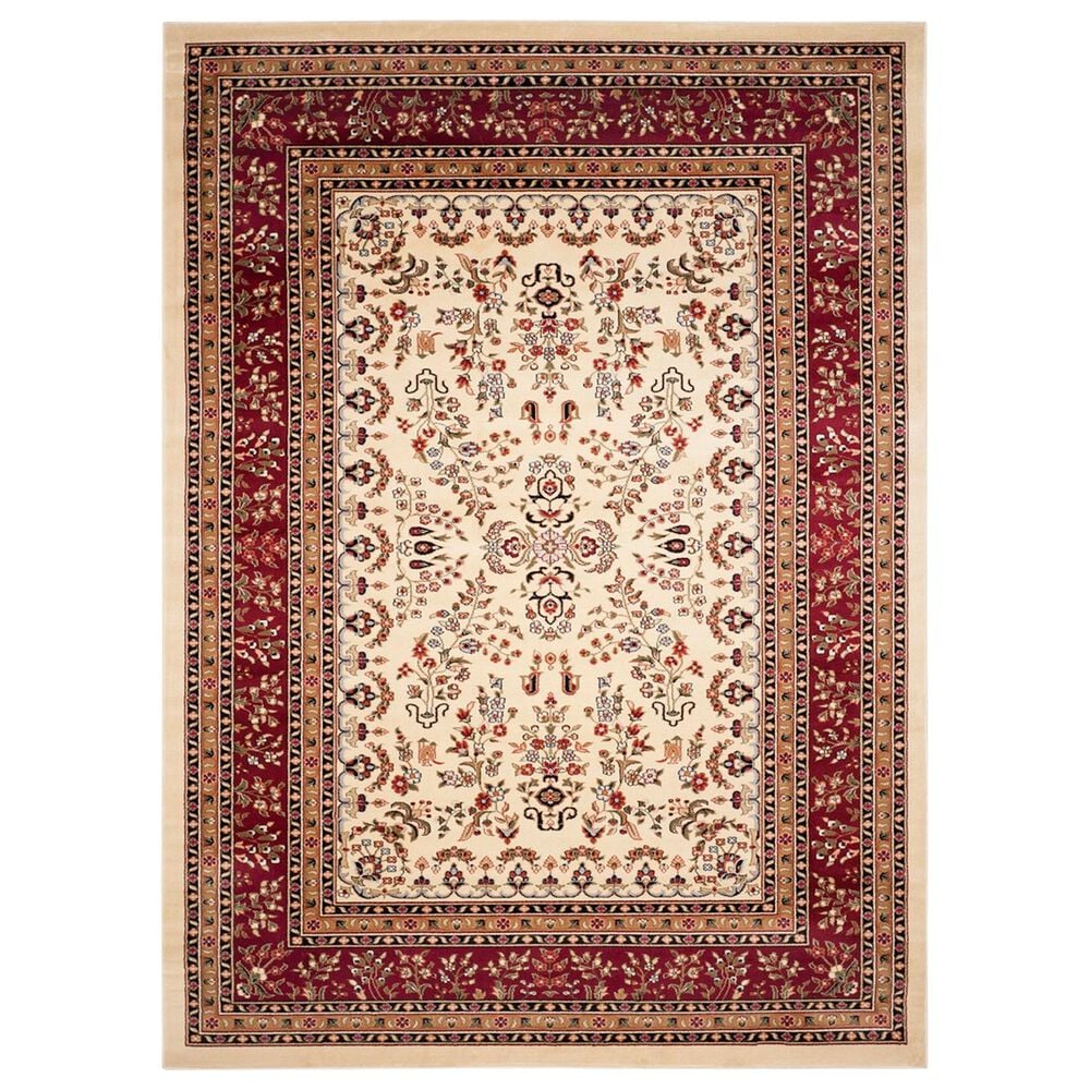 Safavieh Lyndhurst 9" x 12" Ivory and Red Area Rug, , large