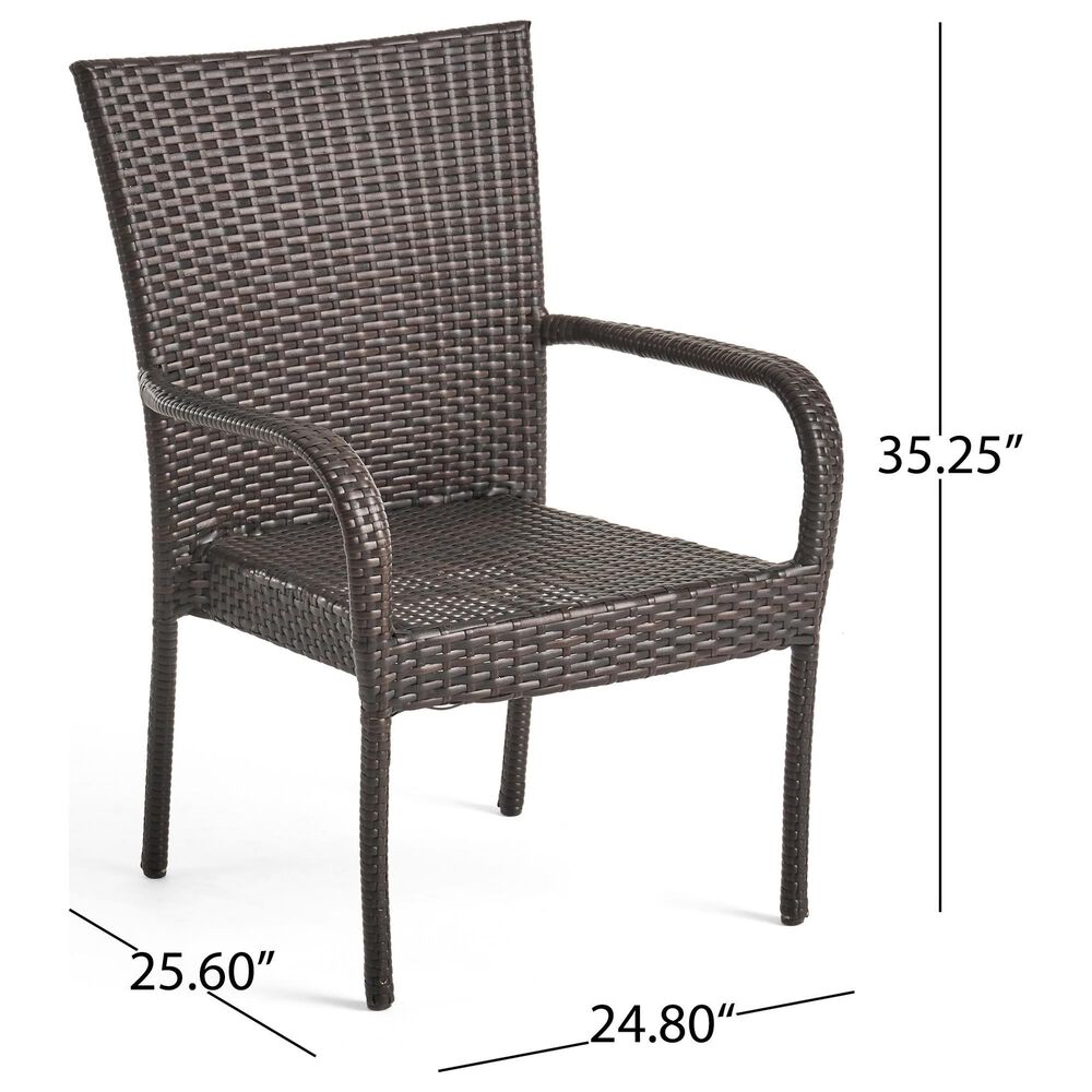 Noble House Lyons 7-Piece Dining Set in Black and Gray, , large