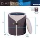 Rta Products Two-Toned Vanity Stool Storage Ottoman in Brown, , large