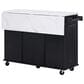 HOMLUX 51" Kitchen Island with Tilt Trash Can Cabinet in Black, , large