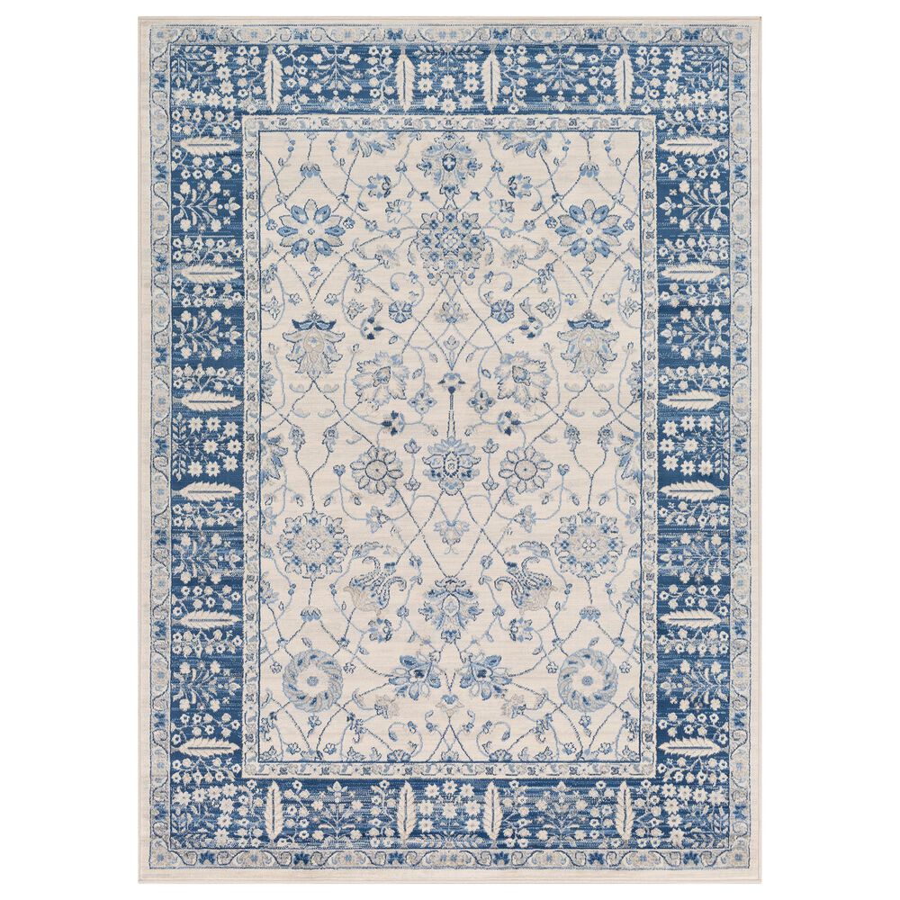 Surya Monaco MOC-2317 5'3" x 7'3" Navy, Cream and Silver Gray Area Rug, , large