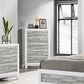 Titanic Furniture Artic 5-Drawer Chest in Gray and White, , large