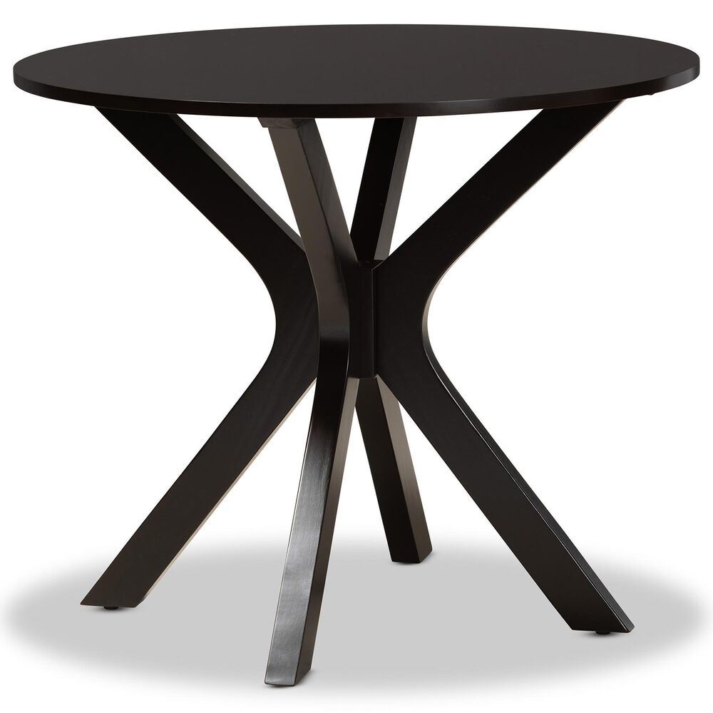Baxton Studio Kenji 34" Dining Table in Dark Brown - Table Only, , large