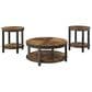 Ashley Roybeck 3-Piece Occasional Table Set in Light Brown and Bronze, , large