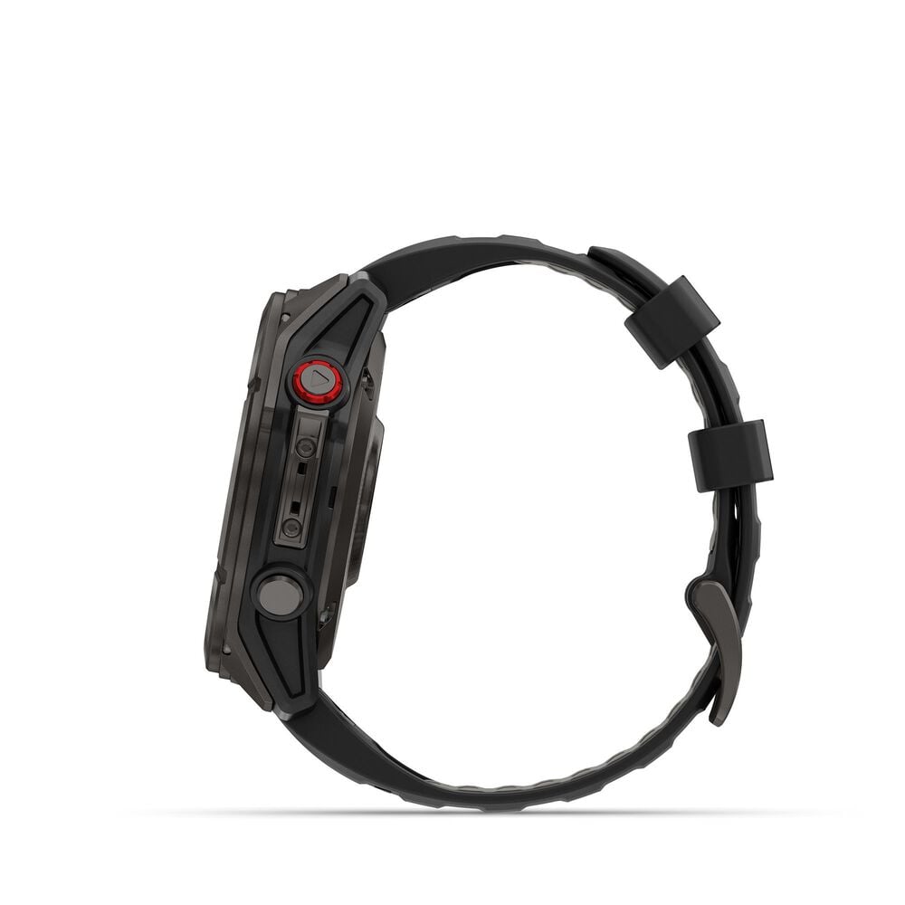 Garmin Fenix 8 Pro Sapphire AMOLED Smartwatch 51mm Carbon Gray DLC Titanium Case with Black and Pebble Gray Silicone Band, , large