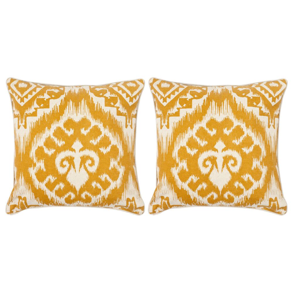Safavieh Amiri 18&quot; Pillow in Saffron &#40;Set of 2&#41;, , large