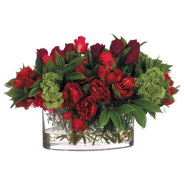 Allstate Floral 14" Rose/Dahlia Planter in Red, , large