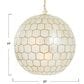 Creative Coop Simone 20" Pendant with Pearly White Shade in Antique Gold, , large