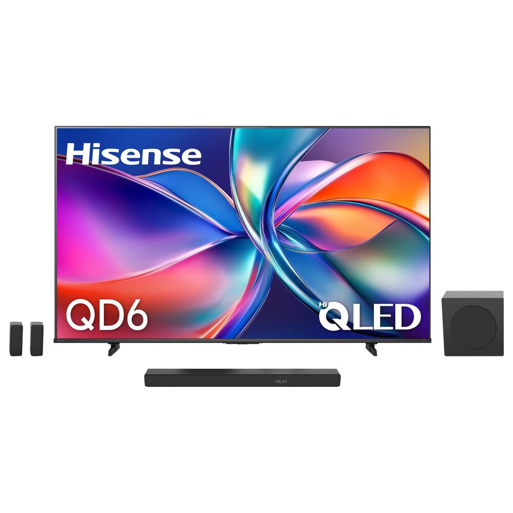 Hisense 75" QLED 4K UHD - Vidaa TV with 5.1 Channel Soundbar System in Black, , large