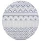 Safavieh Bermuda 5" Round Cream and Navy Indoor/Outdoor Area Performance Rug, , large