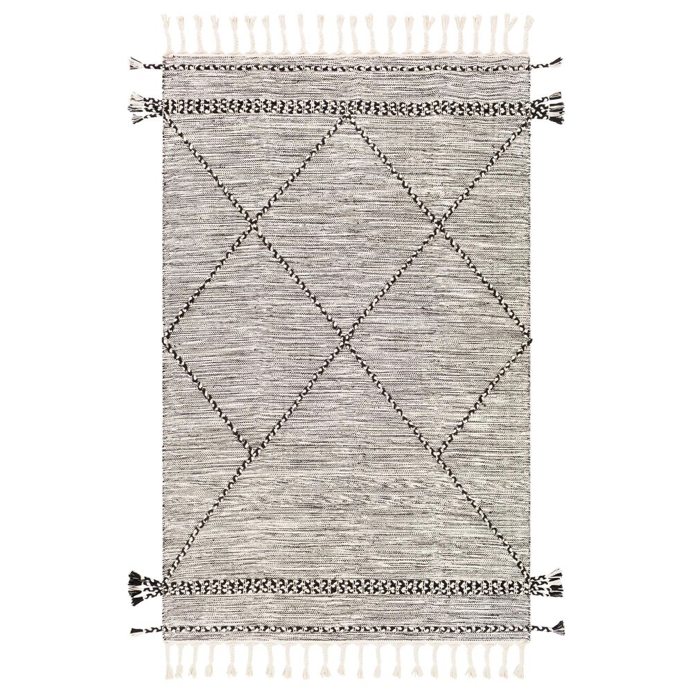 Surya Zanafi ZNF-2300 5' x 7'6" Black and Cream Area Rug, , large