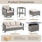 Sunwell Garden 7-Piece Patio Conversation Set with Fire Pit in Beige, , large