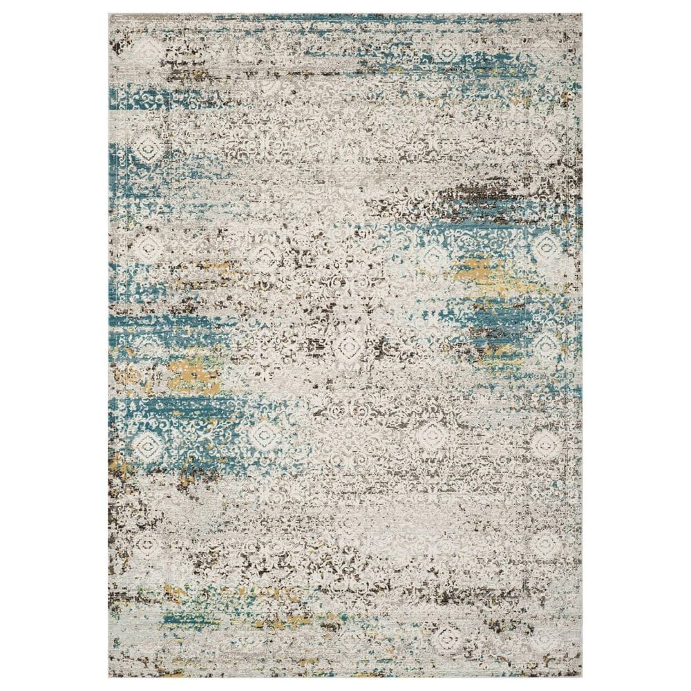 Safavieh Aria 4" x 6" Blue and Creme Area Rug, , large