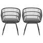 Hearth and Haven Terry Outdoor Dining Club Chair in Gray (Set of 2), , large