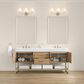 37B Mauri 72" Double Bathroom Vanity with Metal Base in Warm Oak with High-Profile 4" White Composite Stone Top, , large