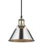 Golden Lighting Orwell 1-Light Small Pendant with Chrome Shade in Aged Brass, , large
