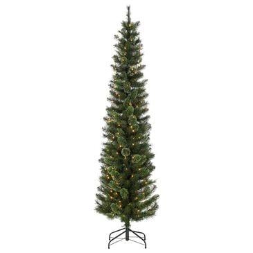 The Gerson Company Sterling 7.5" Hard/Mixed Cashmere Pencil Tree with 200 UL White Lights, , large