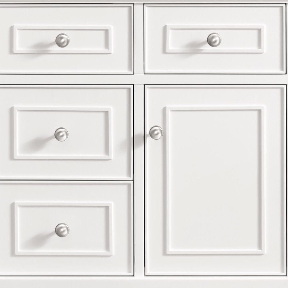 James Martin Vanities Lorelai 48&quot; Single Vanity in Bright White with 3 cm Victorian Silver Quartz Top, , large