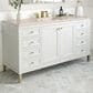 James Martin Vanities Chicago 60" Single Bathroom Vanity in Glossy White with 3 cm Eternal Marfil Quartz Top and Rectangular Sink, , large