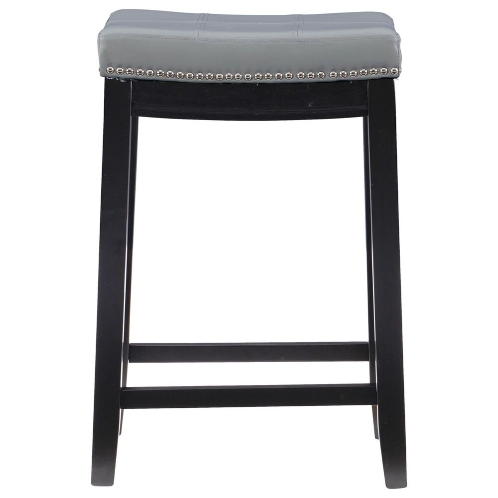 Linon Home Decor Claridge Counter Stool with Light Grey Cushion in Black, , large