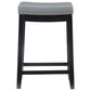Linon Home Decor Claridge Counter Stool with Light Grey Cushion in Black, , large