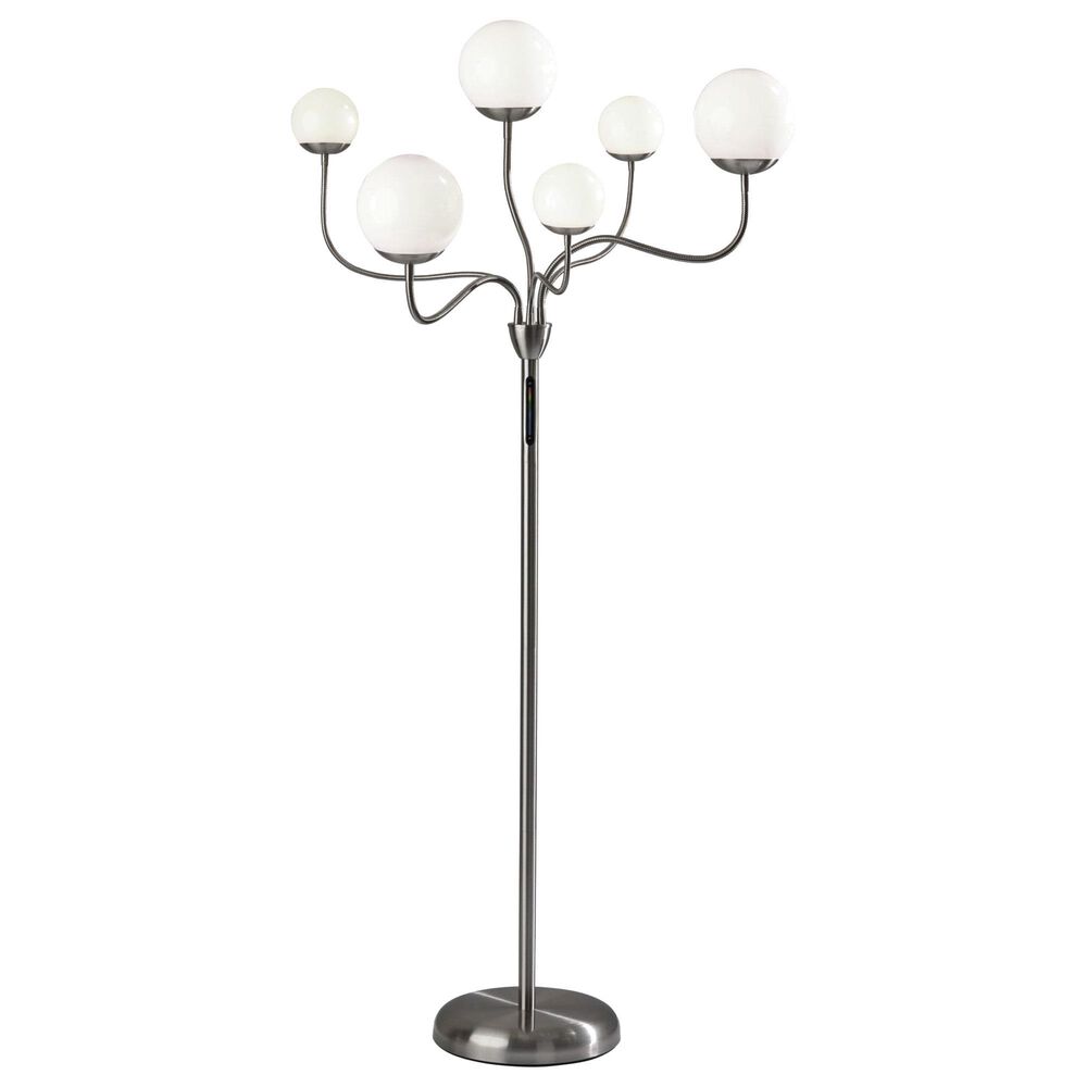 Adesso Phoebe LED Floor Lamp in Brushed Steel, , large