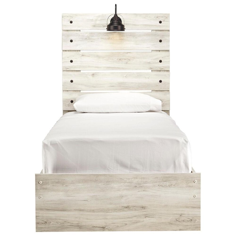 Ashley Cambeck Twin Panel Bed in Whitewash with Lighting, , large