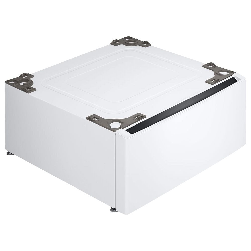 LG Tall Pedestal with Drawer In White, , large