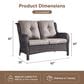 Sunwell Garden Patio Loveseat with Brown Frame in Gray, , large