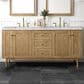 James Martin Vanities Laurent 72" Double Bathroom Vanity in Light Natural Oak with 3 cm Lime Delight Quartz Top and Rectangular Sinks, , large