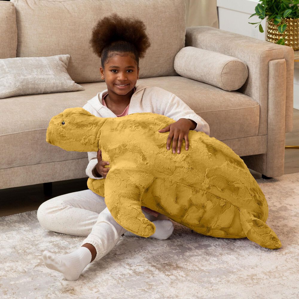 Jaxx Shelly The Turtle Sea Buddy Large Kids Stuffed Animal Bean Bag in Gold, , large