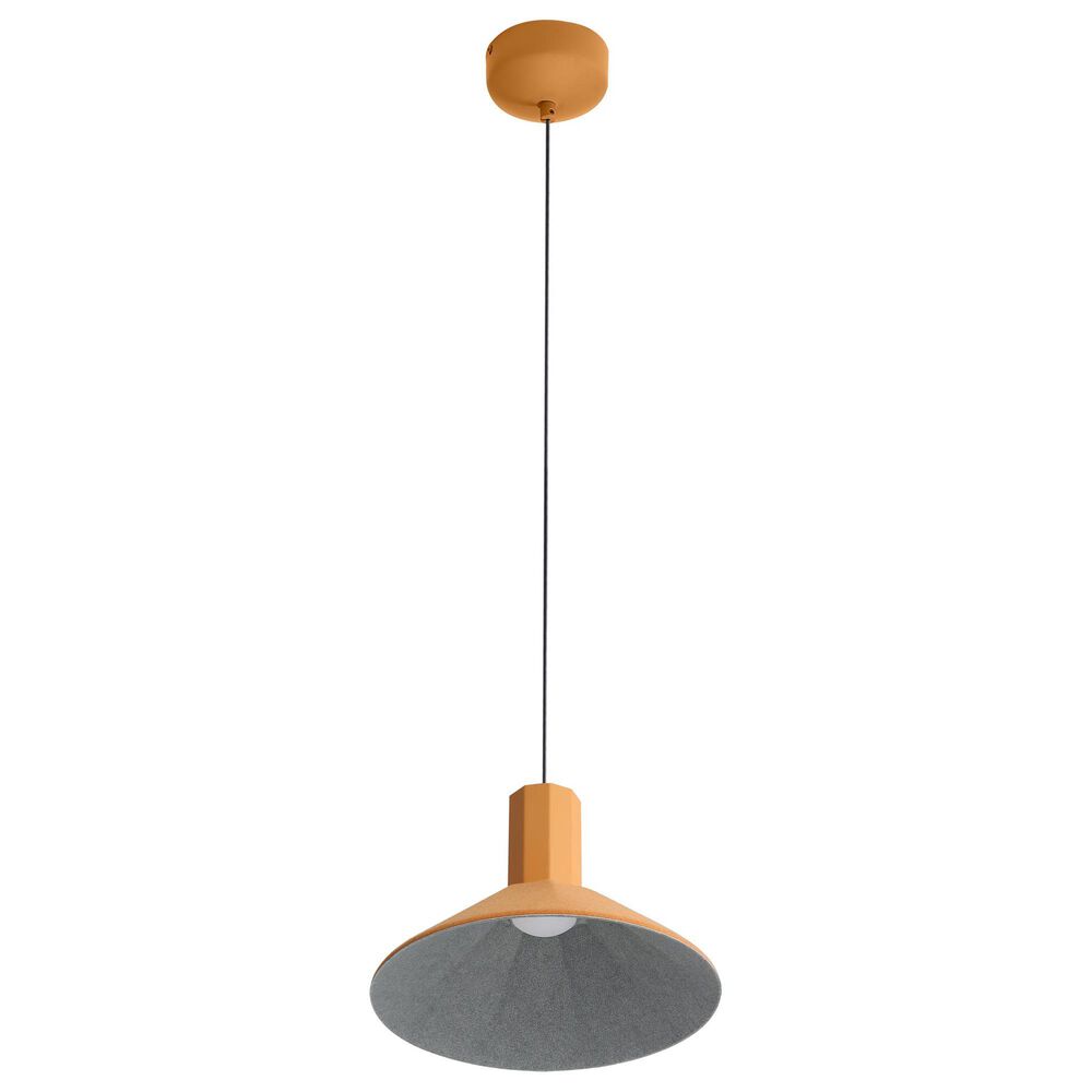 Golden Lighting Faroe 13" 1-Light LED Pendant in Earth Yellow and Grey, , large