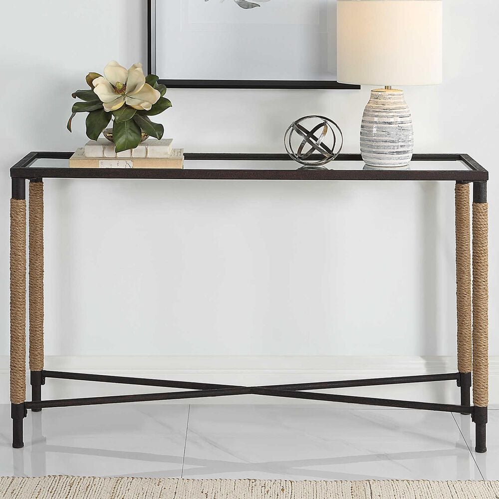 Uttermost Braddock Console Table in Natural Fiber Rope, , large