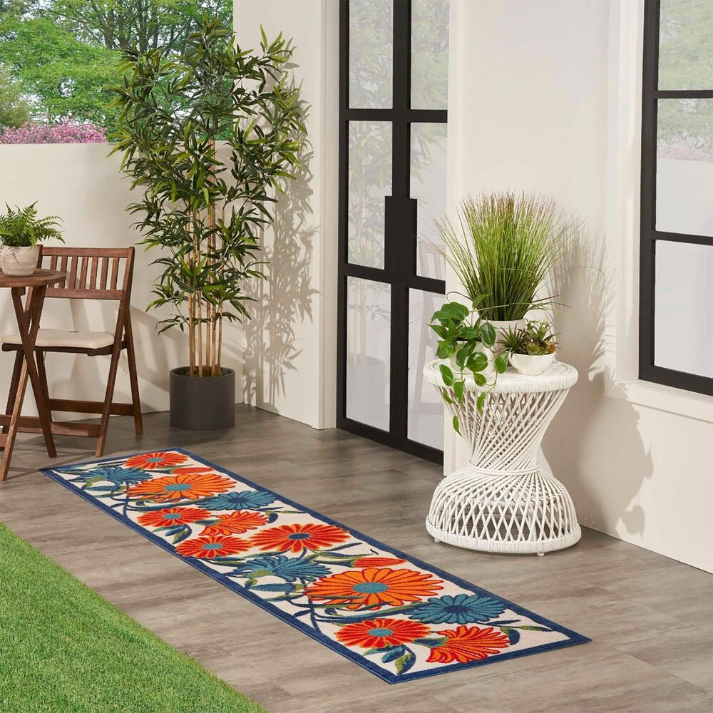 Nourison Aloha 2&#39;3&quot; x 8&#39; Multicolor Indoor/Outdoor Runner, , large