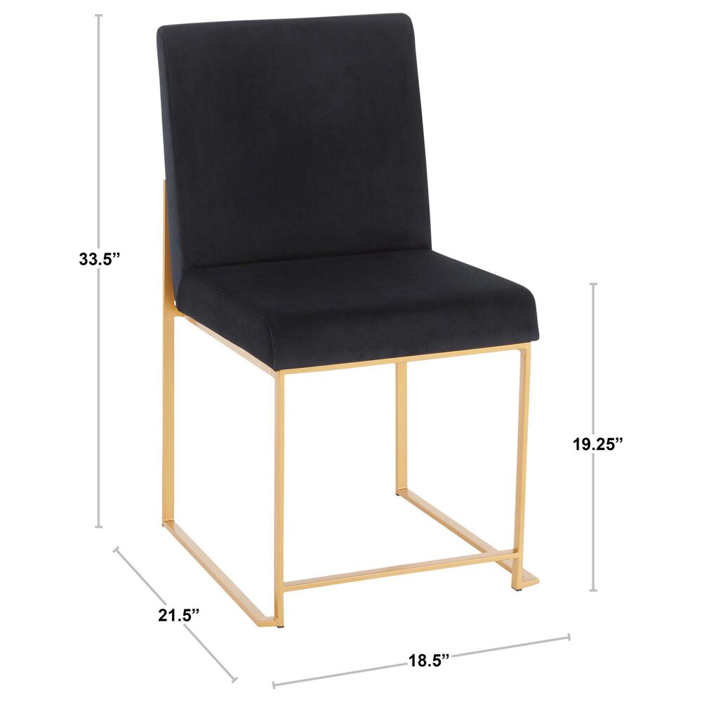 Lumisource Fuji Dining Chair in White/Gold &#40;Set of 2&#41;, , large