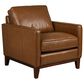 Italiano Furniture Weston 4-Piece Stationary Leather Living Room Set in Highland Brown, , large