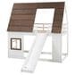 Hearth and Haven Twin over Twin House Bunk Bed with Roof in White and Brown, , large