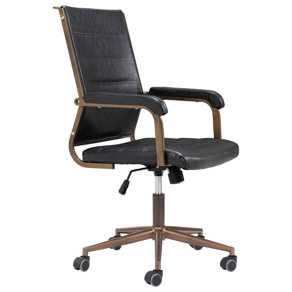 Zuo Modern Auction Office Chair in Vintage Black, , large