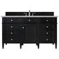 James Martin Vanities Brittany 60" Single Bathroom Vanity in Black Onyx with 3 cm Victorian Silver Quartz Top and Rectangular Sink, , large