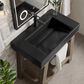 James Martin Vanities Auburn 31.5" Single Bathroom Vanity in Weather Timber with Black Matte Stone Composite Top and Rectangular Sink, , large