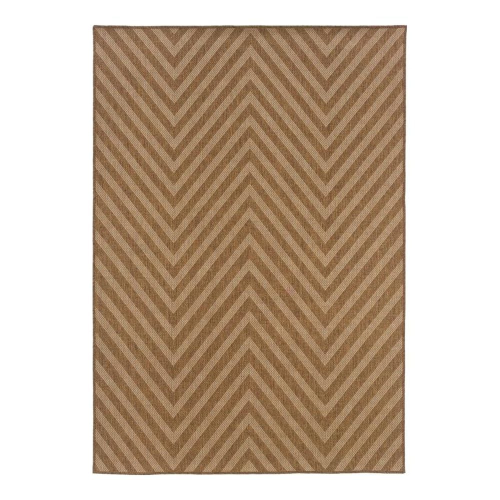 Oriental Weavers Karavia 6"7" x 9"6" Brown Outdoor Area Rug, , large