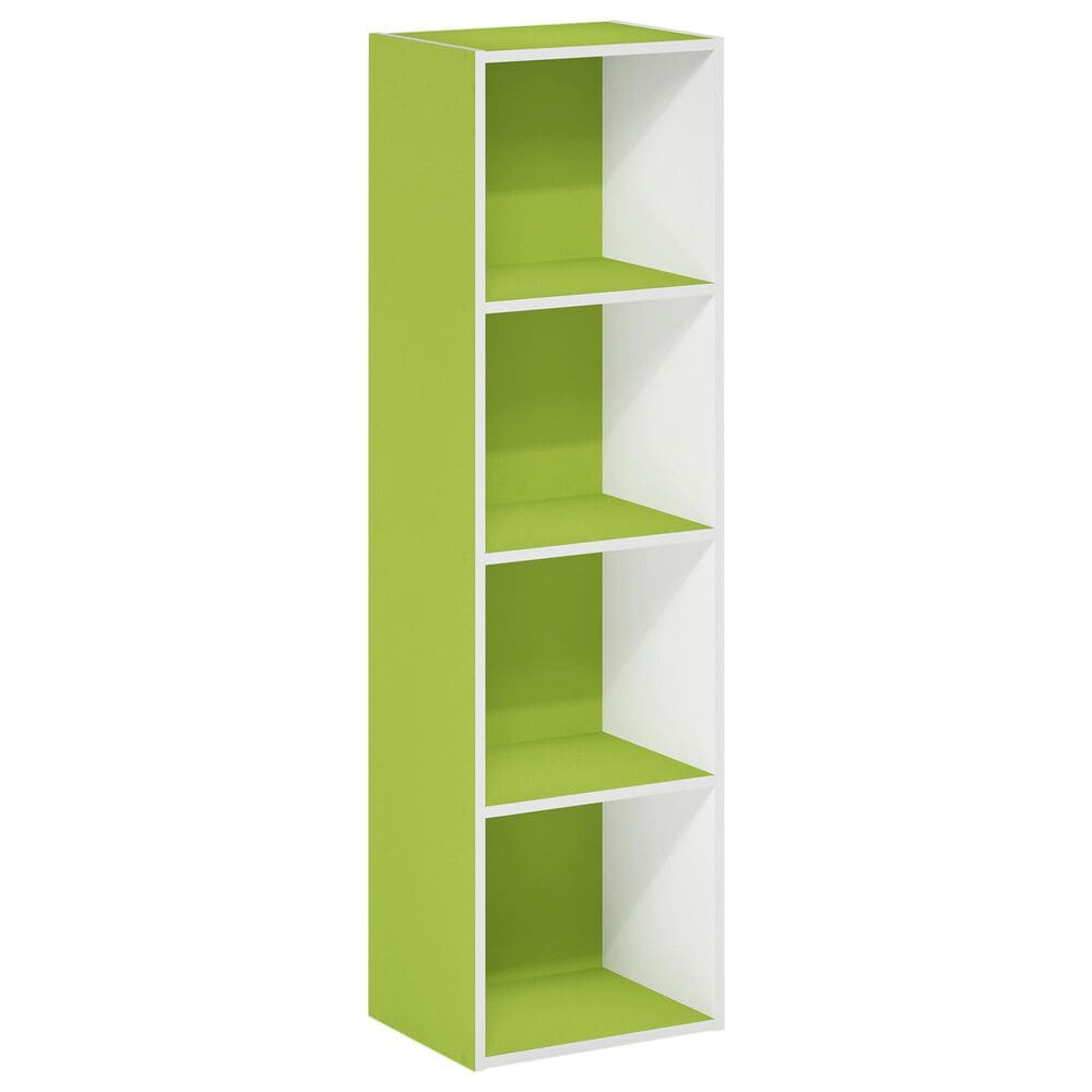 HOMLUX 4-Tier Open Shelf Display Organizer Bookcase in Green and White, , large