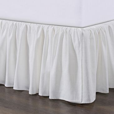 HiEnd Accents Lily 78" x 80" King Bed Skirt in White, , large