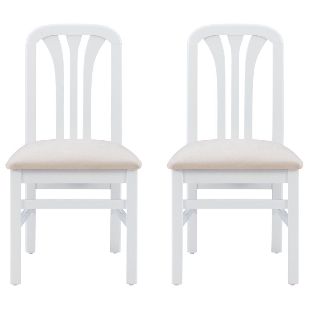 Linon Home Decor Pamela Side Chair in Bright White (Set of 2), , large