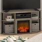 HOMLUX 47" Corner TV Stand with Electric Fireplace in French Oak Grey and Black, , large